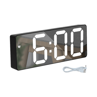 Digital Alarm Clock LED Digital Display Dual Alarm with USB Charger Port 0-100 Dimmer for Seniors Simple Bedside Big Number Alarm Clocks for Bedrooms LED Mirror Electronic Alarm Clocks Large LCD Display Digital Table Clock with Calendar Temperature Stevvex