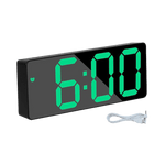 Digital Alarm Clock LED Digital Display Dual Alarm with USB Charger Port 0-100 Dimmer for Seniors Simple Bedside Big Number Alarm Clocks for Bedrooms LED Mirror Electronic Alarm Clocks Large LCD Display Digital Table Clock with Calendar Temperature Stevvex