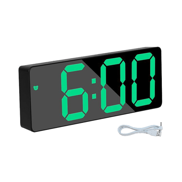 Digital Alarm Clock LED Digital Display Dual Alarm with USB Charger Port 0-100 Dimmer for Seniors Simple Bedside Big Number Alarm Clocks for Bedrooms LED Mirror Electronic Alarm Clocks Large LCD Display Digital Table Clock with Calendar Temperature Stevvex