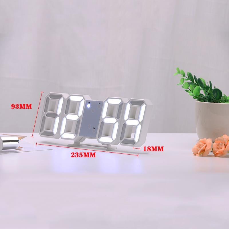 3D Large LED Digital Wall Clock Date Time Celsius Nightlight Display Table Desktop Clocks 3D Digital Alarm Clock Modern Design LED Wall Desk Clocks 12/24H Time /Date/ Temperature Display Nightlight /Brightness Adjustable/ Alarm Clock For Living Room Stevvex