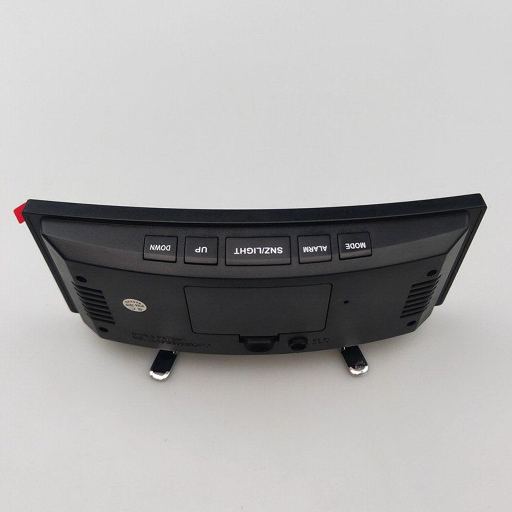 Digital Alarm Clock Digital Clock Large Display LED Alarm Electric Clocks Mirror Surface 3 Levels Brightness Dual USB LED Curved Surface Mirror Electronic Table Clock Large Screen Snooze Desktop Clock For Home Decoration Stevvex