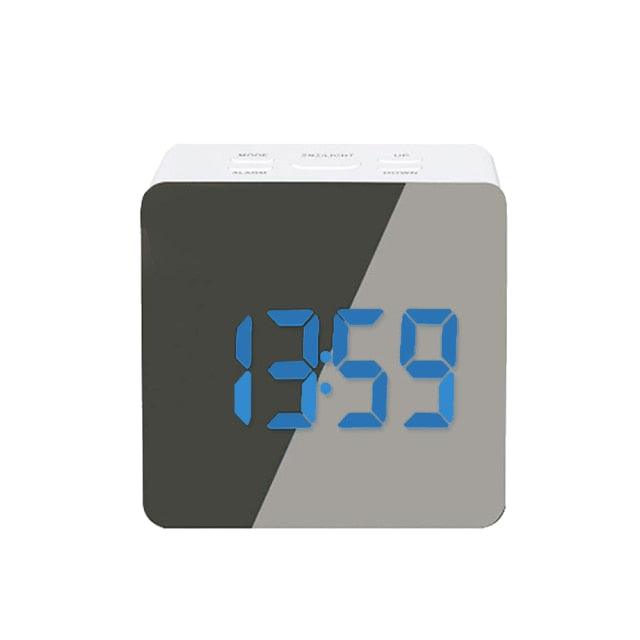 Digital Alarm Clock Desk Table Clock  3 Alarm Sounds Adjustable Volume Easy Digital Alarm Clock for Kids and Adults Compact Desk & Shelf Clocks for Bedroom Curved LED Screen Alarm Clocks For Kid Bedroom Temperature Snooze Function Home Decor Watch Stevvex