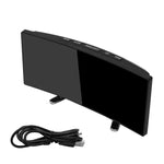 Digital Alarm Clock Desk Table Clock  3 Alarm Sounds Adjustable Volume Easy Digital Alarm Clock for Kids and Adults Compact Desk & Shelf Clocks for Bedroom Curved LED Screen Alarm Clocks For Kid Bedroom Temperature Snooze Function Home Decor Watch Stevvex