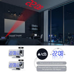 LED Digital Alarm Clock Projection Clock Radios Loud Ceiling Alarm Clock for Heavy Sleepers Snooze Dual Clock Bedside Dimmer with USB Charger Digital LED Clock FM Radio Table Electronic Desktop Clocks USB Wake Up FM Radio Time Projector Snooze Function Stevvex