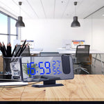 LED Digital Alarm Clock Projection Clock Radios Loud Ceiling Alarm Clock for Heavy Sleepers Snooze Dual Clock Bedside Dimmer with USB Charger Digital LED Clock FM Radio Table Electronic Desktop Clocks USB Wake Up FM Radio Time Projector Snooze Function Stevvex