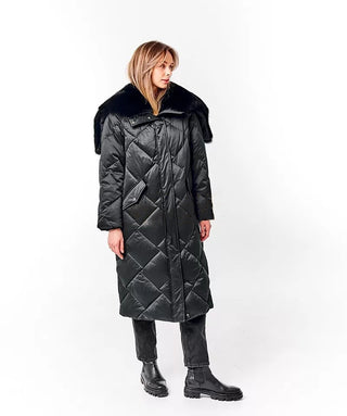 Genuine Polar Fox Fur Collar-Hood Down Winter Coat - By Baano
