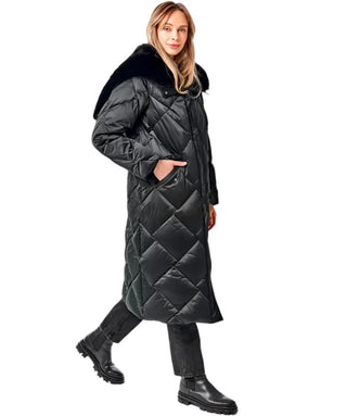 Genuine Polar Fox Fur Collar-Hood Down Winter Coat - By Baano