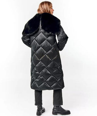 Genuine Polar Fox Fur Collar-Hood Down Winter Coat - By Baano