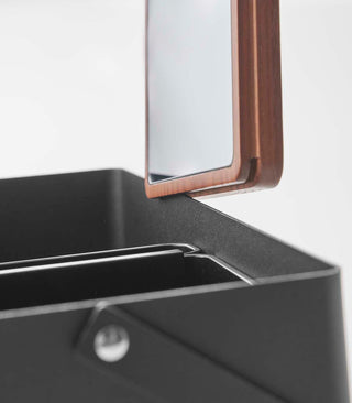 Makeup Organizer with Mirror - Steel + Wood - By Baano