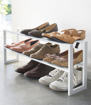 Two-Tier Expandable Shoe Rack (12" H)  - Steel - By Baano