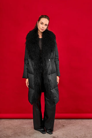 Genuine Lama Fur Premium Down Coat - By Baano