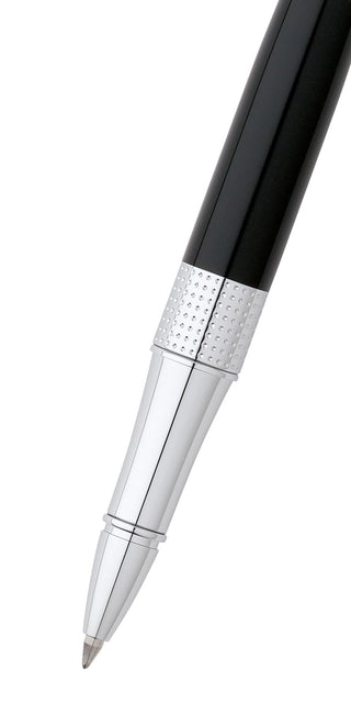Beverly Black Lacquer Rollerball Pen - By Baano