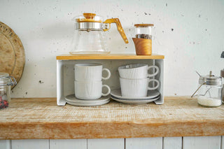 Stackable Countertop Shelf - Two Sizes - Steel + Wood - By Baano