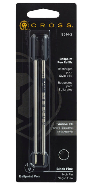 Ballpoint Pen Refill - Black - Fine - Dual Pack - By Baano