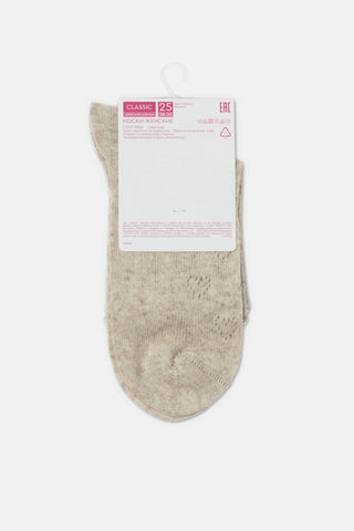 Cotton Linen Socks Conte Classic 542 - Hearts Pattern - By Baano