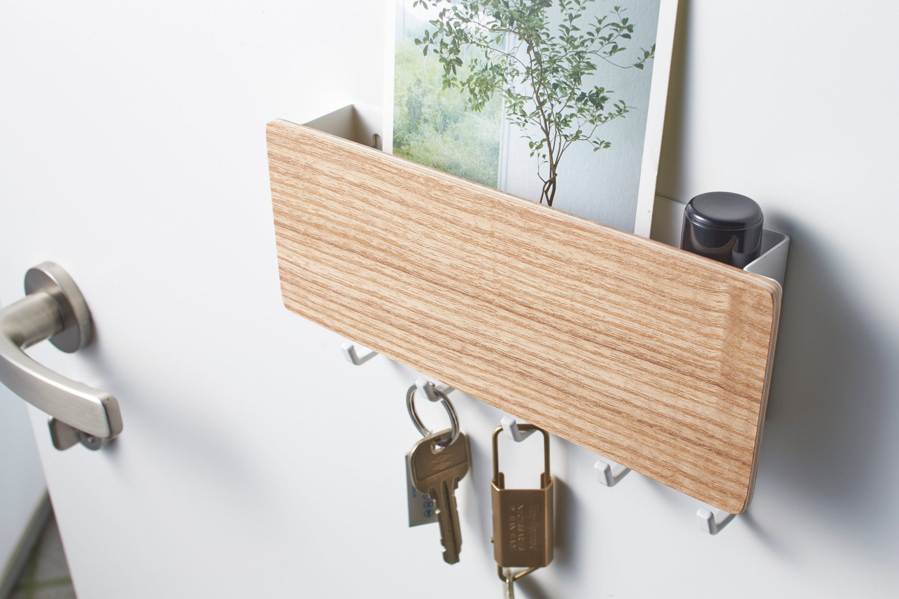 Magnetic Key Rack - Steel + Wood Yamazaki Home