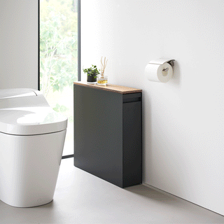 Pull-Out Bathroom Storage Cabinet - Steel + Wood - By Baano