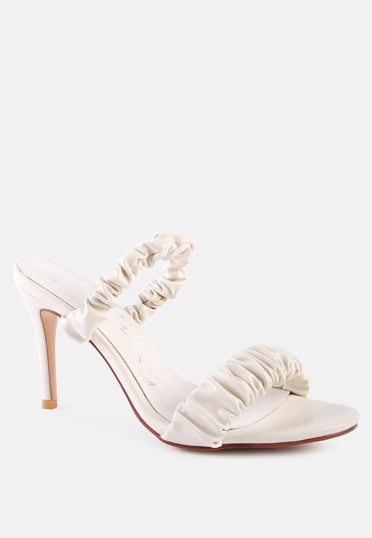 Qualie Ruched Strap Stiletto Sandals