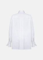 Quinta Tie Detail White Organic Cotton Shirt ETNA