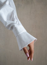 Quinta Tie Detail White Organic Cotton Shirt ETNA