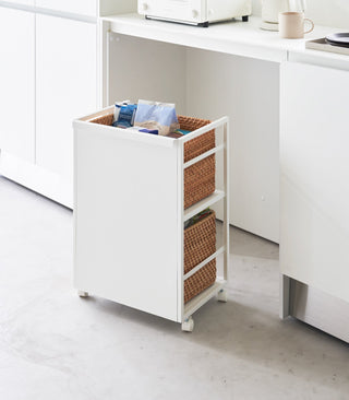 Two-Tier Hideaway Storage Cart (24" H)  - Steel - By Baano