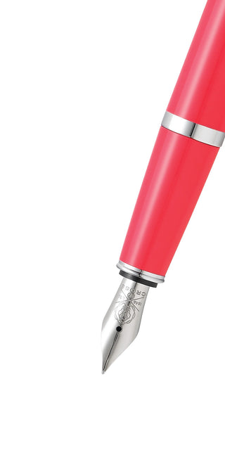 Cross Bailey Light Polished Coral Resin Fine Nib Fountain Pen - By Baano