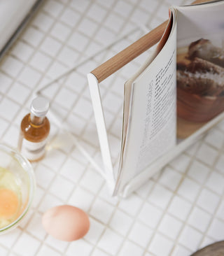 Tablet and Cookbook Stand - Steel + Wood - By Baano
