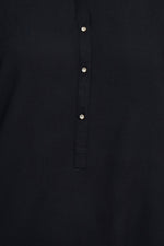 Grand & Green V - Neck Rhinestone Button Detail 3/4th Bishop Sleeves with Elastic Cuffs Rayon Top - Glamourous Grace