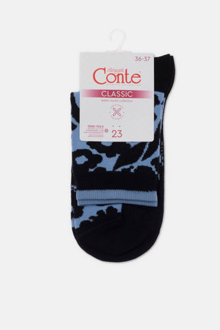 Cotton Socks Conte Classic 441 - Floral Pattern - By Baano
