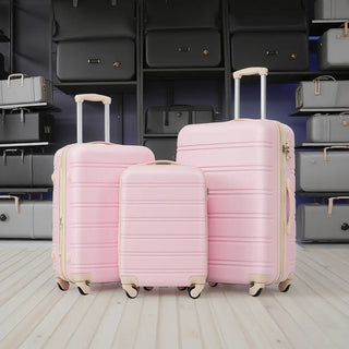 3 Piece Luggage Set Hardside Spinner Suitcase with TSA Lock 20' 24'