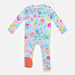 The Second-Skin Footie | Om Baby (Light Blue)