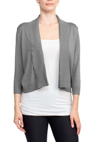 Esperanza Open Front 3/4 Sleeve Cropped Rayon Cardigan - Glamourous Grace