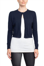 Luxxe Lane Crew Neck Long Sleeve Lace Back Hook Closure Knit Cardigan - Glamourous Grace