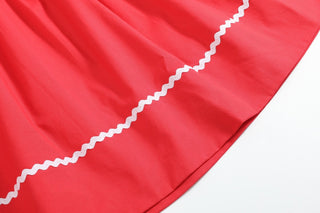 Red Christmas Bows Smocked Bishop Dress