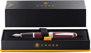 Bailey™ Red Lacquer Stainless Steel Medium Nib Fountain Pen - By Baano