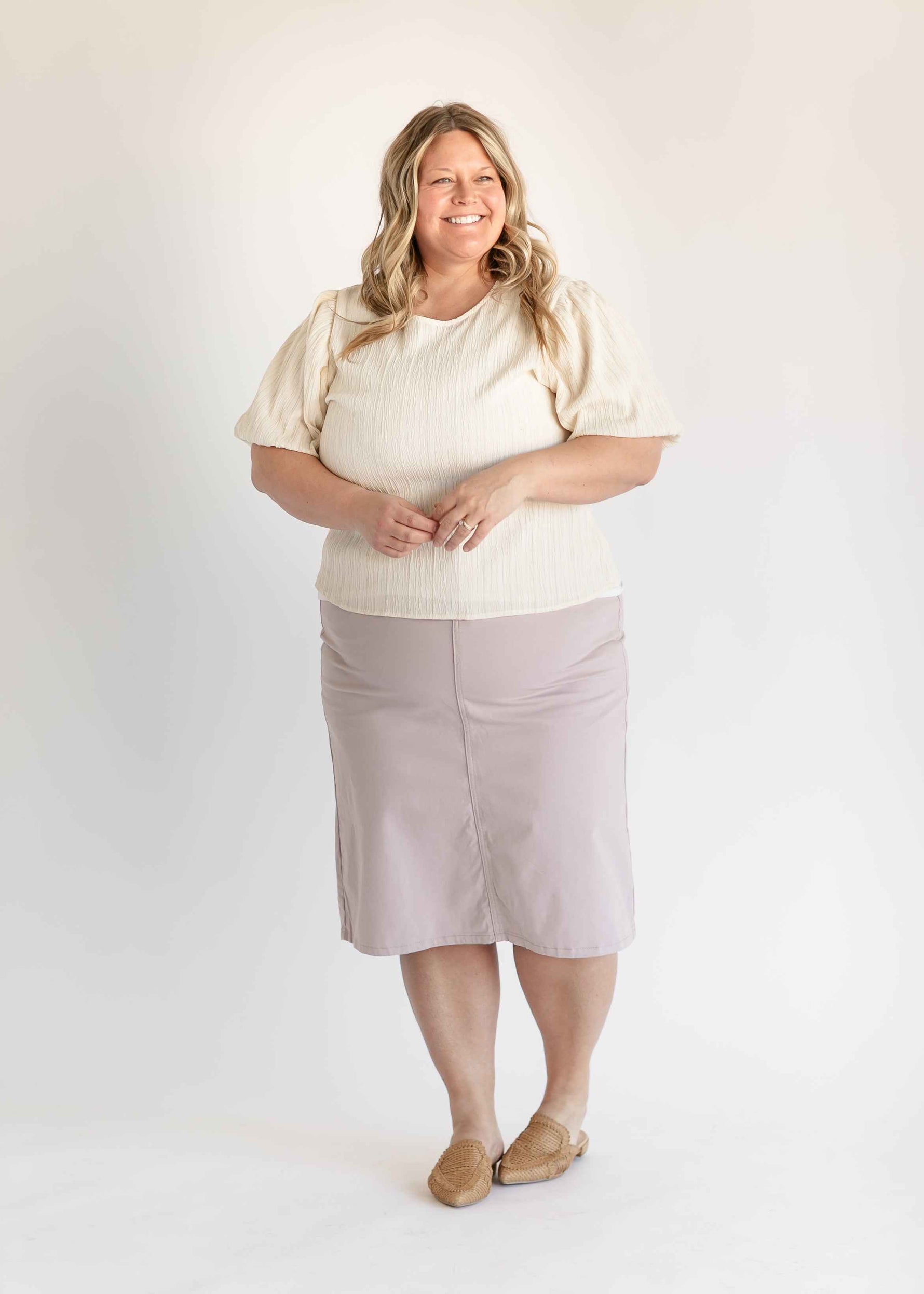 Remi Lilac Denim Midi Skirt - FINAL SALE