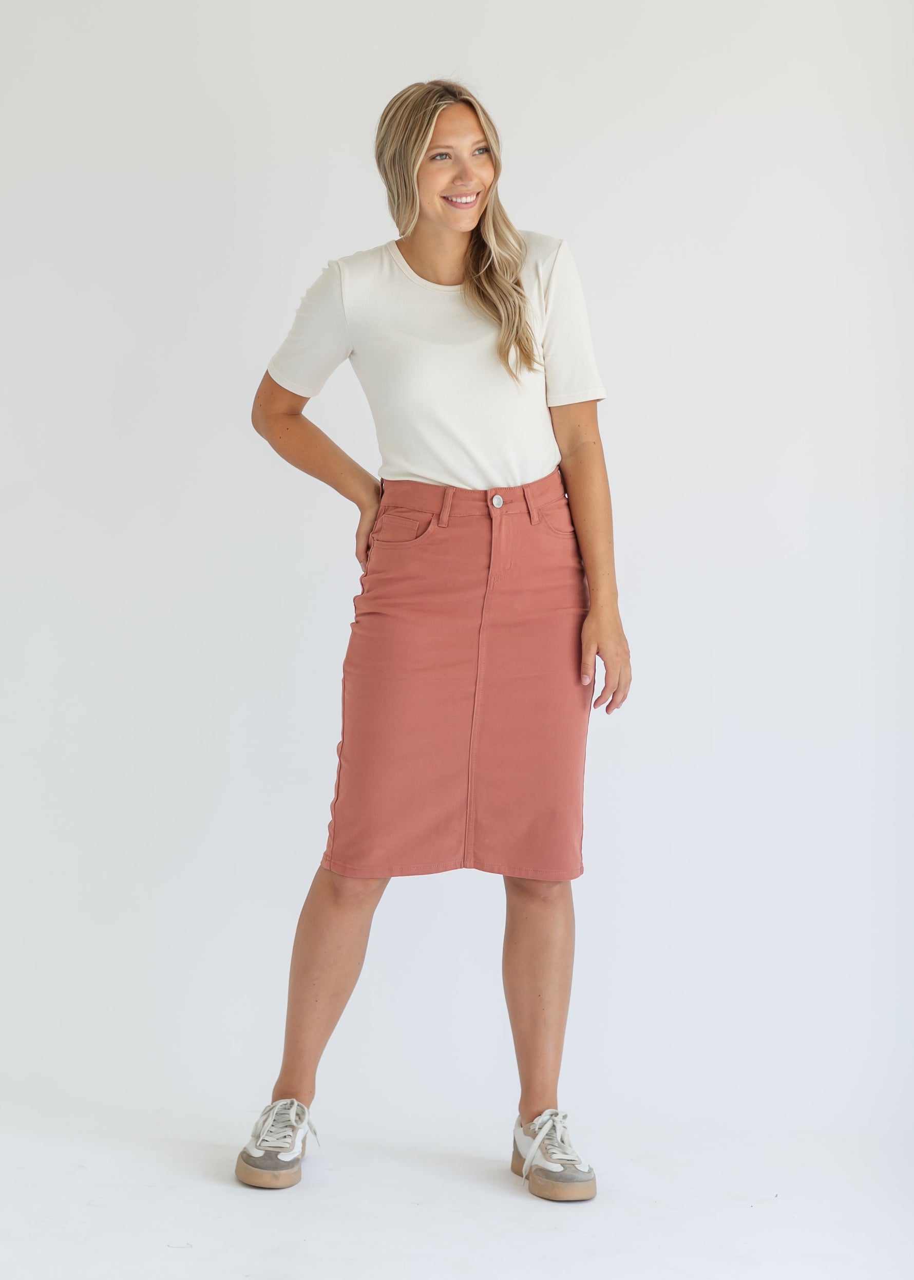 Remi Denim Midi Skirt - By Baano