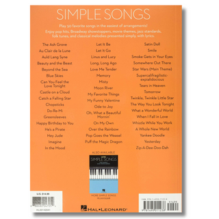 Simple Songs - The Easiest Easy Piano Songs (Spiral Bound) Lay it Flat Publishing Group