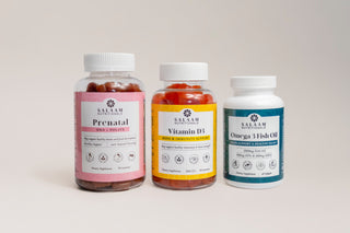 Halal Prenatal Bundle: Vitamin D3, Omega 3 Fish Oil & Prenatal Gummies (3 Bottles) - By Baano