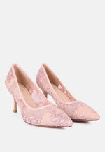 Reunion Lace Mid Heel Pumps London Rag International