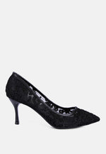Reunion Lace Mid Heel Pumps London Rag International