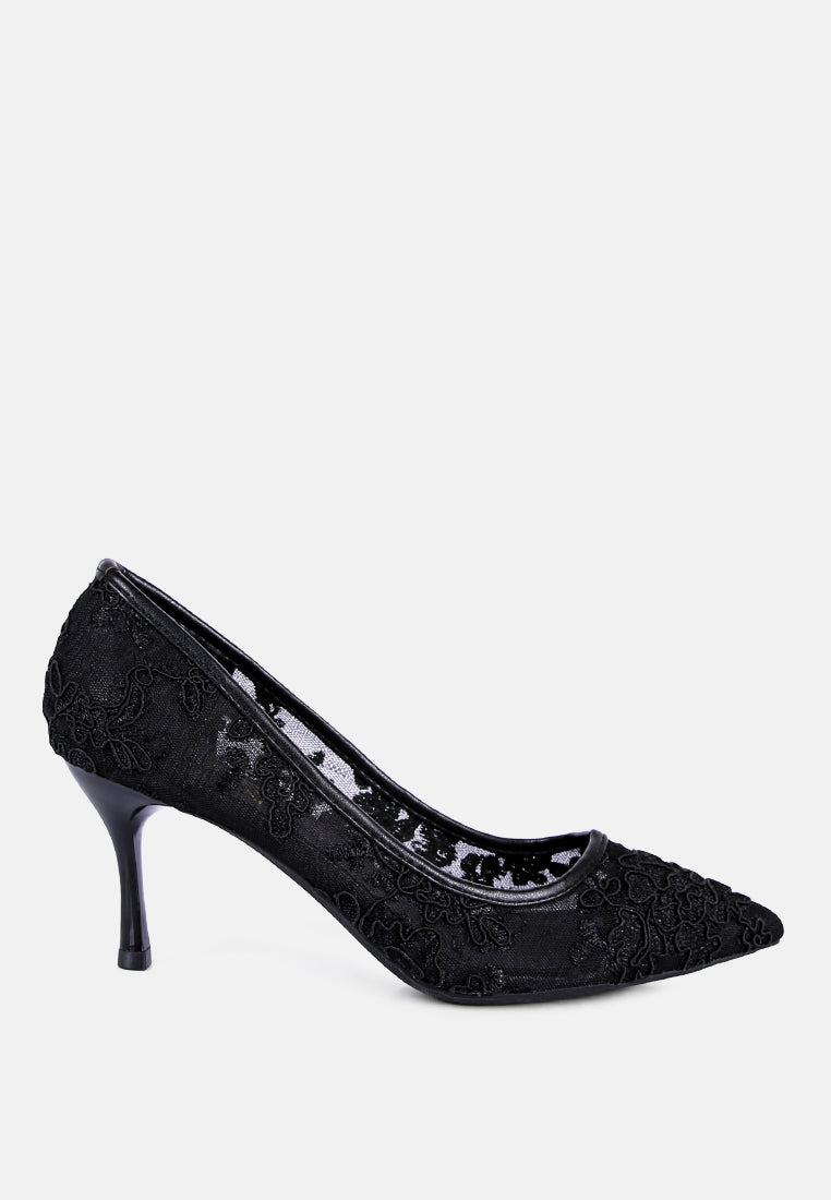 Reunion Lace Mid Heel Pumps London Rag International
