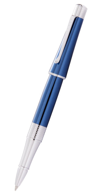 Beverly Translucent Cobalt Blue Lacquer Rollerball Pen - By Baano