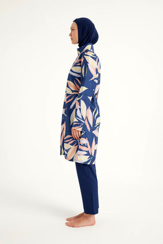 Navy Blue Full Coverage Modest Swimwear Set for Women R2508 - By Baano