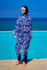 Rivamera Printed Chiffon Beach Kimono - RP2502 Marina Modest