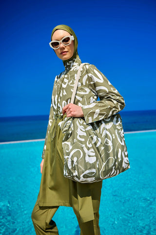 Green Full Coverage Modest Swimwear Set for Women R2506 - By Baano