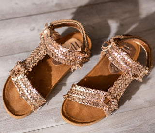 River Dance Woven Sandal in Champagne Naughty Monkey
