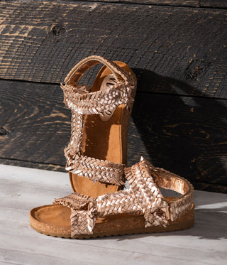 River Dance Woven Sandal in Champagne Naughty Monkey