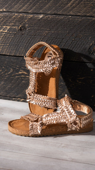 River Dance Woven Sandal in Champagne Naughty Monkey