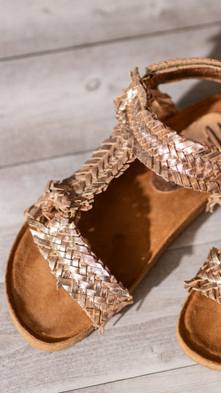 River Dance Woven Sandal in Champagne Naughty Monkey